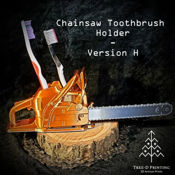 Chainsaw Toothbrush Holder - Version H