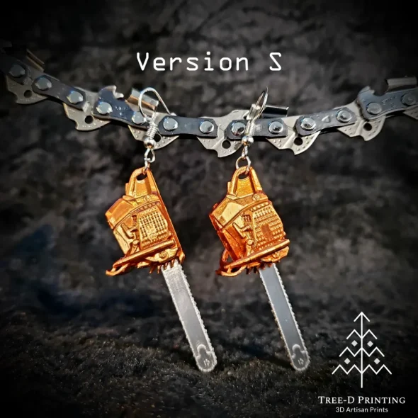 Version S chainsaw earrings