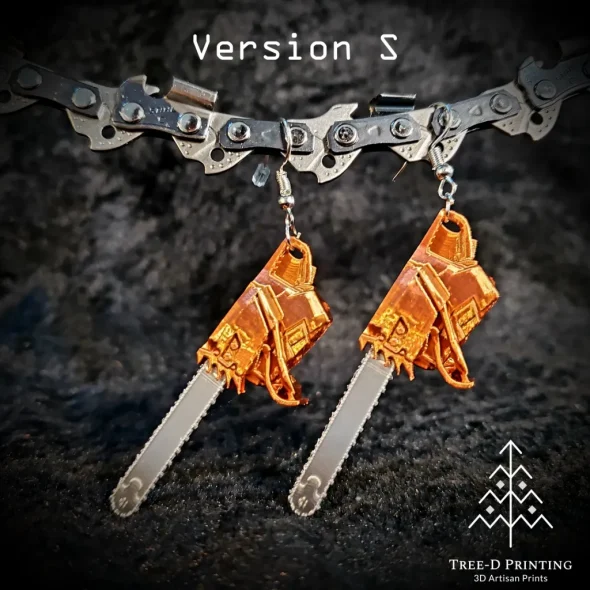 Version S chainsaw earrings