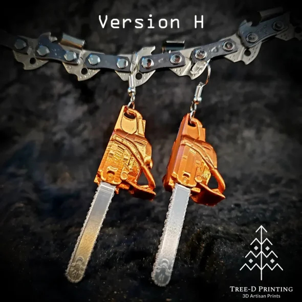Version H chainsaw earrings