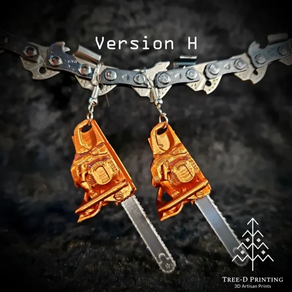 Version H chainsaw earrings