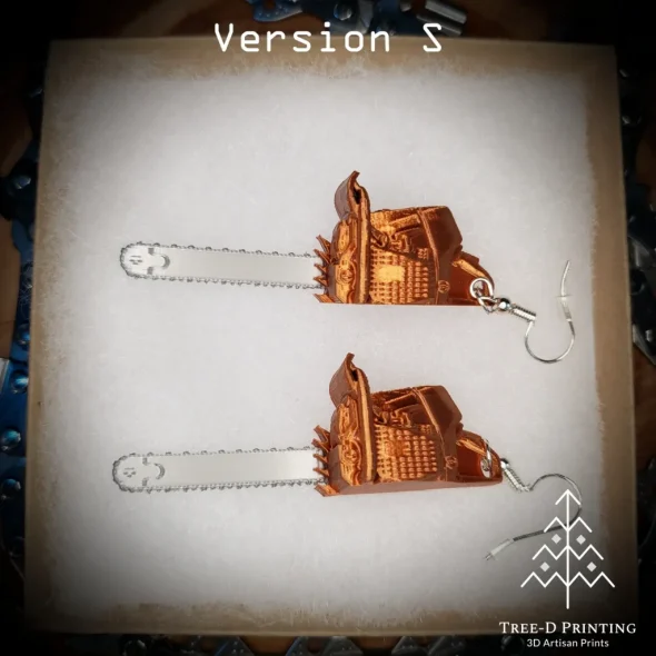 Chainsaw earrings in gift box