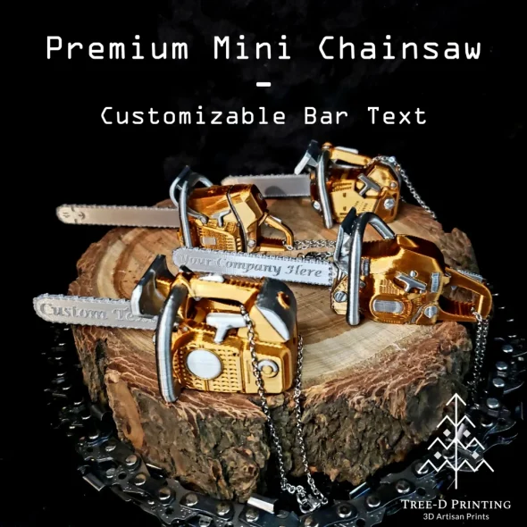 Premium mini chainsaw ornament samples