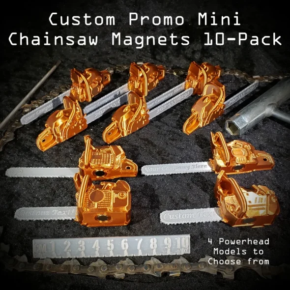Custom Promo Mini Chainsaw Magnets - 10-pack