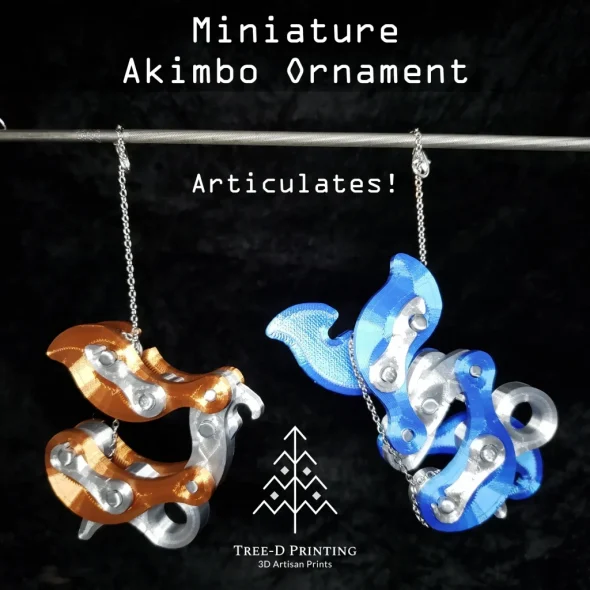Mini Akimbo ornaments - copper, blue