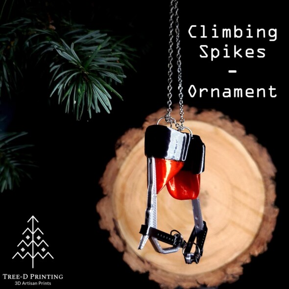 Arborist climbing spikes ornament
