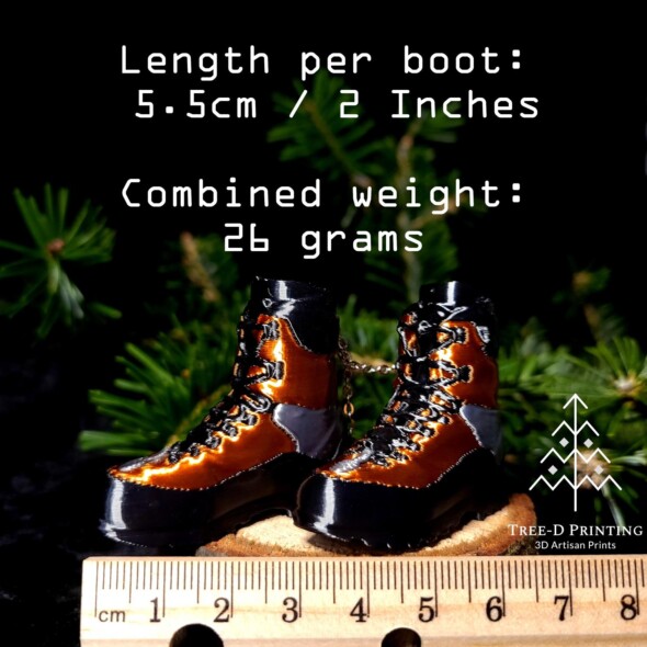 Miniature arborist work boots ornament