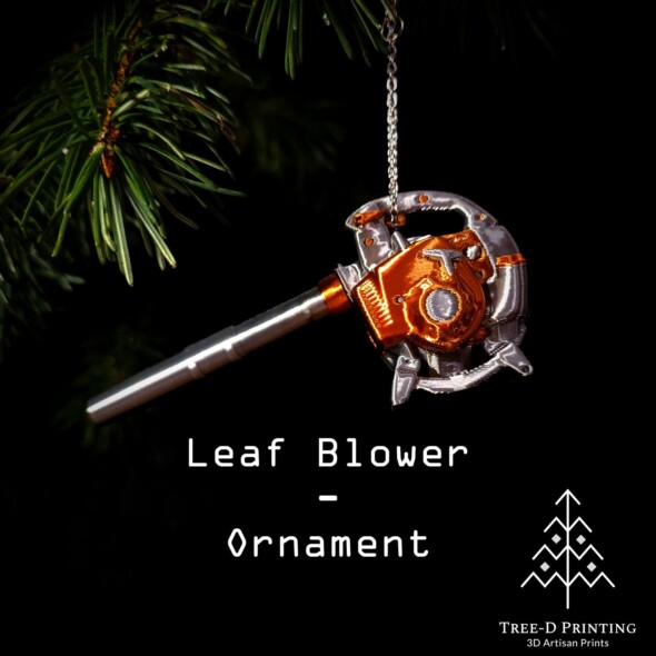 Miniature leaf blower ornament