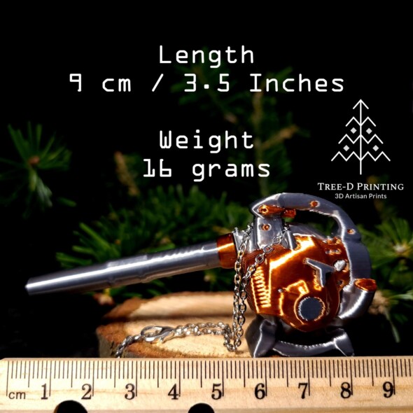 Miniature leaf blower ornament