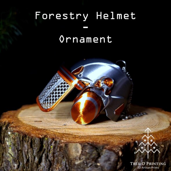 Miniature forestry helmet ornament