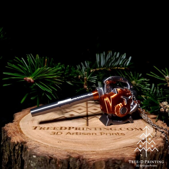 Miniature leaf blower ornament